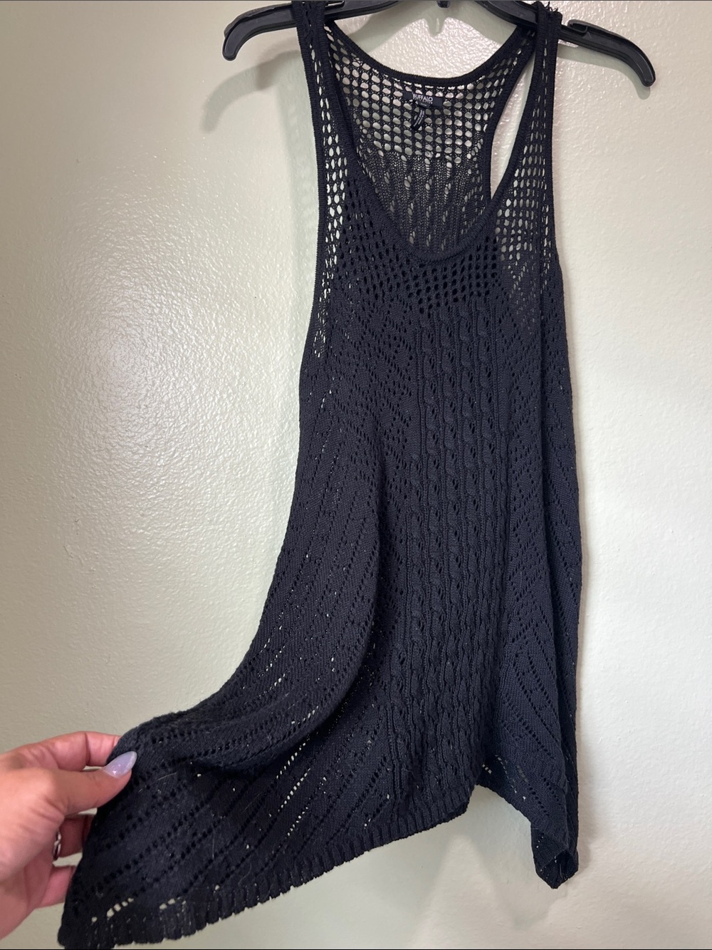 Buffalo David Bitton Black Crochet Racerback Tank